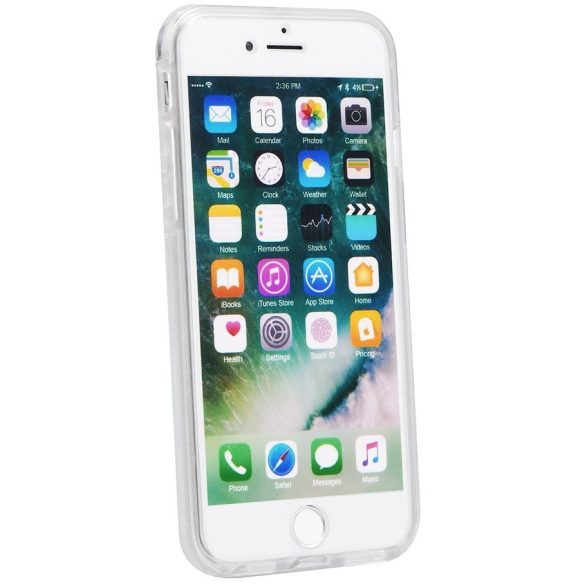 Apple iPhone 13, Szilikon tok, előlapi, és műanyag hátlapi védelem, 360 Full Cover, átlátszó