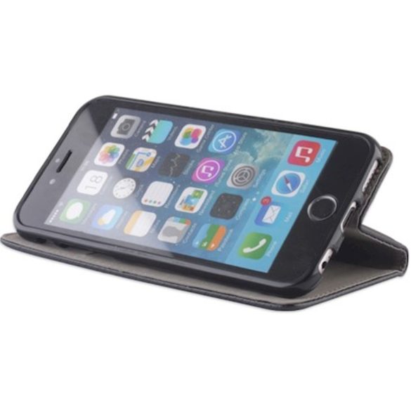 Apple iPhone 13 Mini, Oldalra nyíló tok, stand, Smart Magnet, fekete