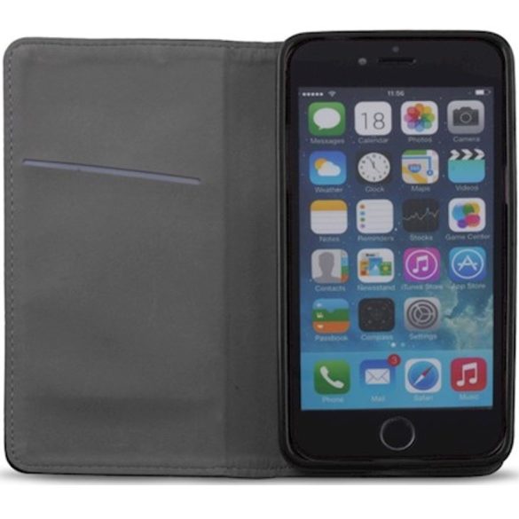Apple iPhone 13 Pro, Oldalra nyíló tok, stand, Smart Magnet, fekete