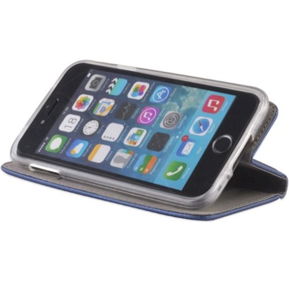 Apple iPhone 13 Pro Max, Oldalra nyíló tok, stand, Smart Magnet, sötétkék