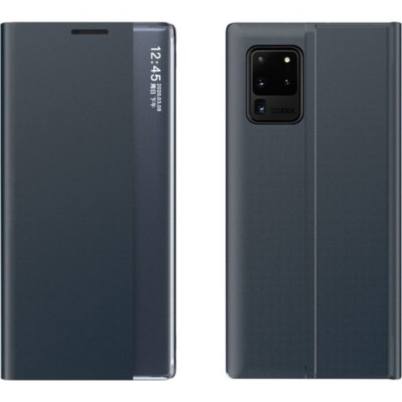 Huawei P40 Lite E, Oldalra nyíló tok, stand, hívás mutatóval, vékony csíkban, Wooze Look Inside, sötétkék