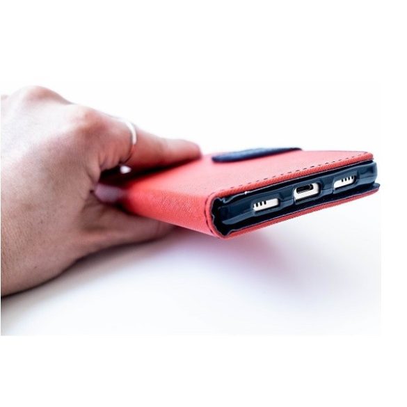 Xiaomi Redmi Note 10 Pro, Oldalra nyíló tok, stand, Fancy Book, piros