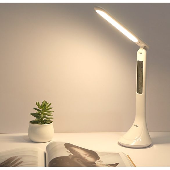 Multifunkciós asztali LED lámpa, hőmérséklet, idő, naptár, 180 fokban állítható, Wooze Smart Lamp, fehér