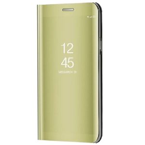 Huawei Honor 50 / Nova 9, Oldalra nyíló tok, hívás mutatóval, Smart View Cover, arany (utángyártott)