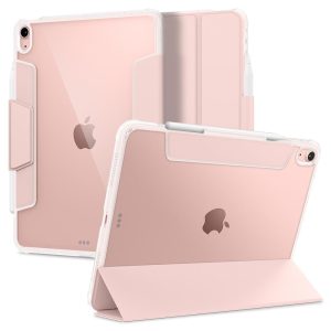 Apple iPad Air (2020 / 2022) / iPad Air 11 (2024), mappa tok, légpárnás sarok, közepesen ütésálló, Apple Pencil tartóval, Smart Case, Spigen Ultra Hybrid Pro, átlátszó/vörösarany