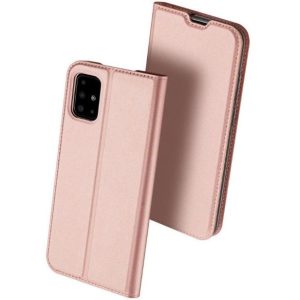 Samsung Galaxy A52 / A52 5G / A52s 5G SM-A525F / A526B / A528B, Oldalra nyíló tok, stand, Dux Ducis, vörösarany