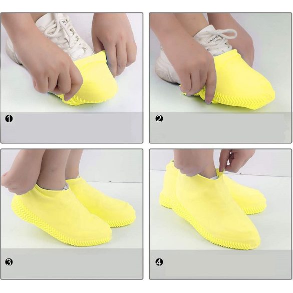 Latex vízálló cipővédő, L méret, 40 - 45 méret, Wooze Silica Socks, fekete