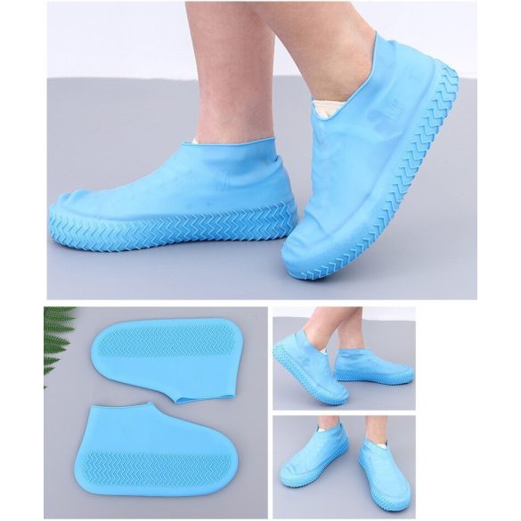 Latex vízálló cipővédő, S méret, 26 - 34 méret, Wooze Silica Socks, kék