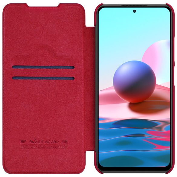 Xiaomi Redmi Note 10 5G / Poco M3 Pro 5G, Oldalra nyíló tok, Nillkin Qin, piros