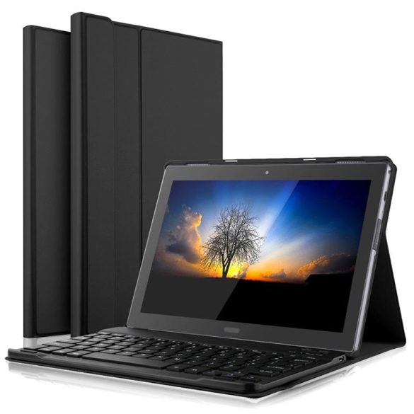 Samsung Galaxy Tab A8 10.5 (2021) SM-X200 / X205, Bluetooth billentyűzetes mappa tok, fekete