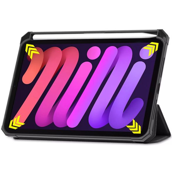 Apple iPad Mini (2021) (8.3), mappa tok, Apple Pencil tartóval, Smart Case, Wooze New Style Trifold Case, lila