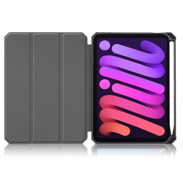 Apple iPad Mini (2021) (8.3), mappa tok, Apple Pencil tartóval, graffiti minta, Smart Case, Wooze New Style Trifold Case, színes