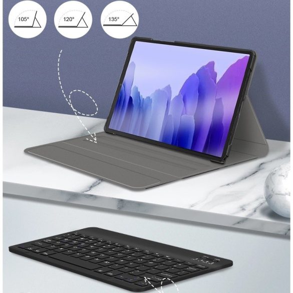 Apple iPad 10.2 (2019 / 2020 / 2021), Bluetooth billentyűzetes, mappa tok, billentyűzet világítás, mágneses rögzítés, Wooze Illuminated, fekete