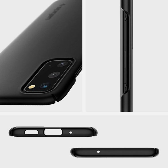 Samsung Galaxy S22 5G SM-S901, Műanyag hátlap védőtok, Spigen Thin Fit, fekete