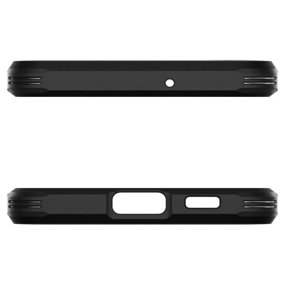 Samsung Galaxy S22 5G SM-S901, Szilikon tok + műanyag hátlap, kitámasztóval, Spigen Tough Armor, fekete