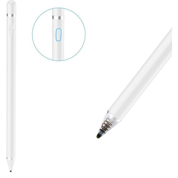 Univerzális toll, műanyag, (bármilyen kapacitív kijelzőhöz), Active Stylus Pen, rózsaszín