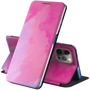 Xiaomi Mi 11 Ultra, Oldalra nyíló tok, stand, festék minta, Wooze Flashy Colors, színes/rózsaszín