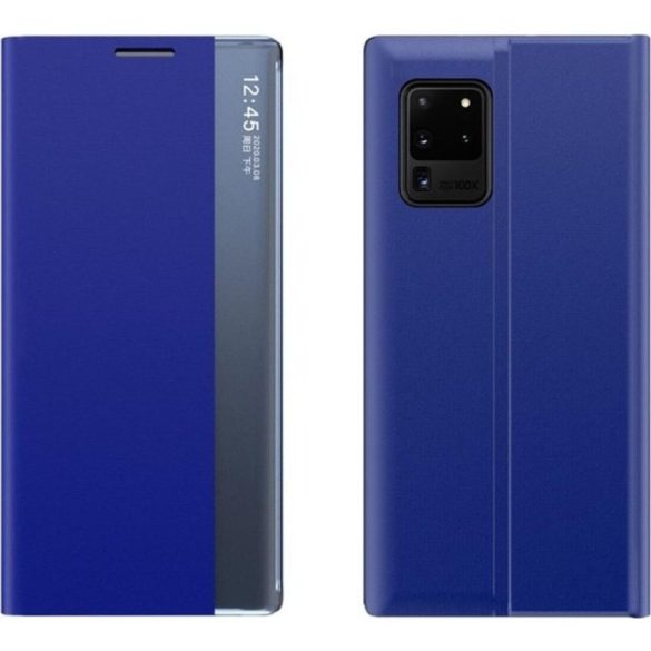 Samsung Galaxy A53 5G SM-A536U, Oldalra nyíló tok, stand, hívás mutatóval, vékony csíkban, Wooze Look Inside, kék
