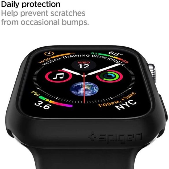 Apple Watch 7 (45mm), Műanyag védőkeret, szíj nélkül, Spigen Thin Fit, átlátszó