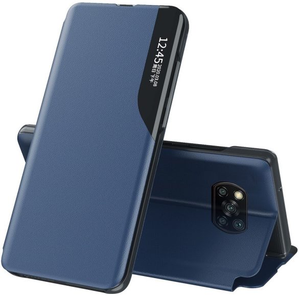 Samsung Galaxy M32 4G SM-M325F, Oldalra nyíló tok, stand, hívás mutatóval, Wooze FashionBook, kék