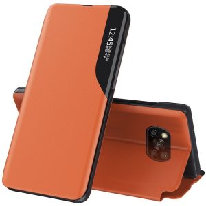 Xiaomi Redmi Note 11 / Note 11S, Oldalra nyíló tok, stand, hívás mutatóval, Wooze FashionBook, sárga