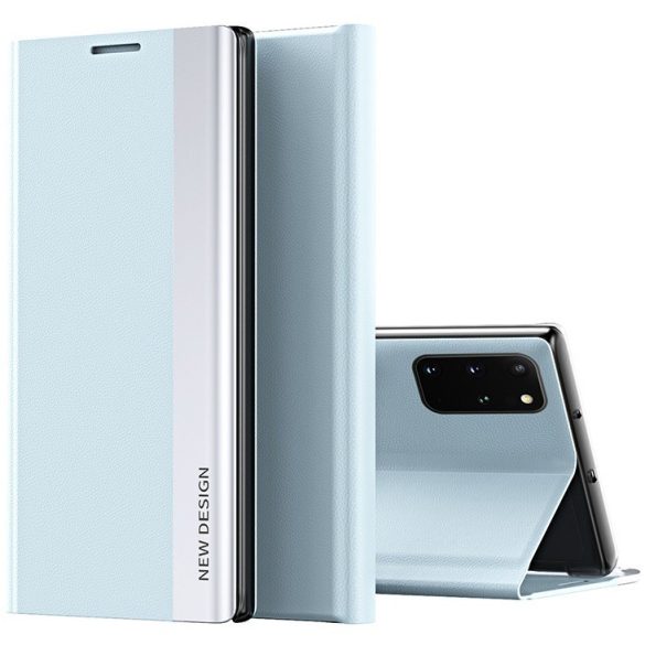 Huawei P50 Pro, Oldalra nyíló tok, stand, Wooze Silver Line, világoskék