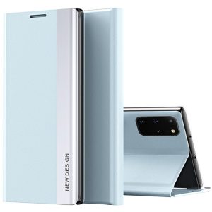 Huawei P30 Lite, Oldalra nyíló tok, stand, Wooze Silver Line, világoskék