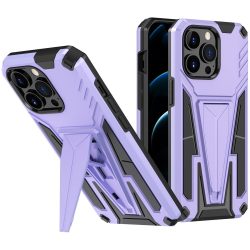   Samsung Galaxy A21 SM-A210F, Műanyag hátlap védőtok szilikon belső, közepesen ütésálló, kitámasztóval, Wooze Supportive Care, lila