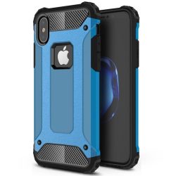   Samsung Galaxy A73 5G SM-A736B, Műanyag hátlap védőtok, Defender, fémhatású, világoskék