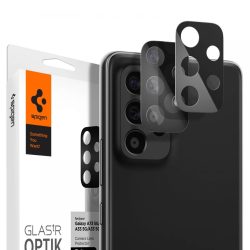  Samsung Galaxy A33 5G / A53 5G / A73 5G, Kamera lencsevédő fólia, ütésálló fólia, Tempered Glass (edzett üveg), Spigen Glastr Optik, fekete, 2 db / csomag