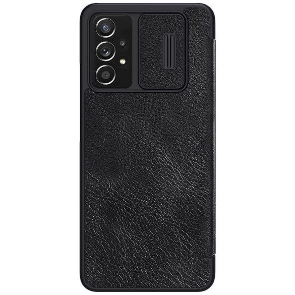 Samsung Galaxy A73 5G SM-A736B, Oldalra nyíló tok, kamera védelem, Nillkin Qin Pro, fekete