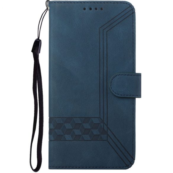 Motorola Edge X30, Oldalra nyíló tok, stand, kártyatartóval, kézpánttal, Wooze Illusion, kék