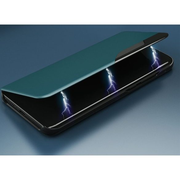 Samsung Galaxy M22 SM-M225F, Oldalra nyíló tok, stand, hívás mutatóval, Wooze FashionBook, kék
