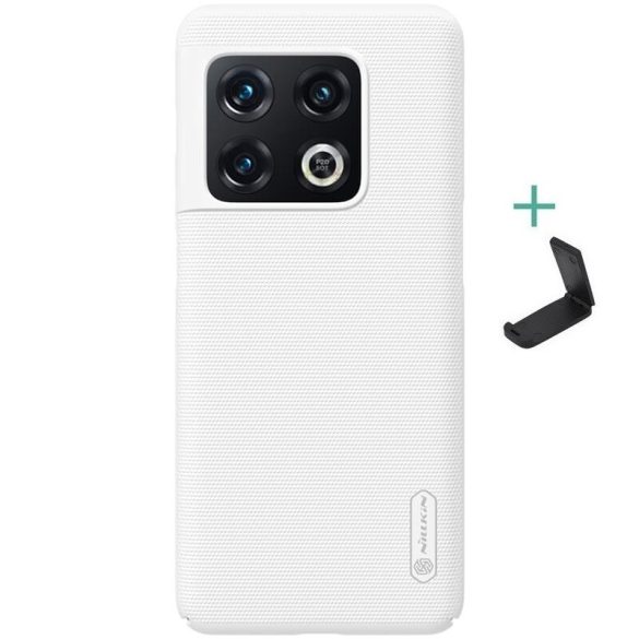 OnePlus 10 Pro, Műanyag hátlap védőtok, stand, Nillkin Super Frosted, fehér