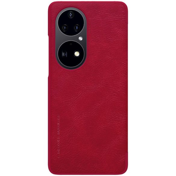 Huawei P50 Pro, Oldalra nyíló tok, Nillkin Qin, piros