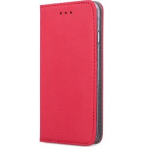Huawei Honor X7 / Honor Play 30 Plus, Oldalra nyíló tok, stand, Smart Magnet, piros