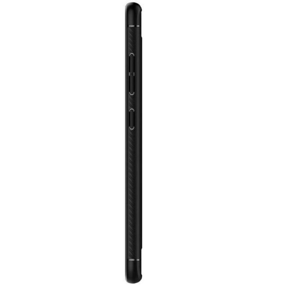 Samsung Galaxy A53 5G SM-A536U, Szilikon tok, Spigen Rugged Armor, karbon minta, fekete