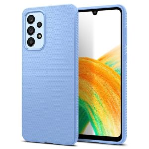 Samsung Galaxy A33 5G SM-A336B, Szilikon tok, Spigen Liquid Air, háromszög minta, világoskék