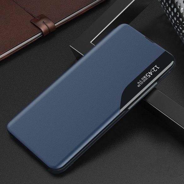 Xiaomi Poco C40, Oldalra nyíló tok, stand, hívás mutatóval, Wooze FashionBook, kék