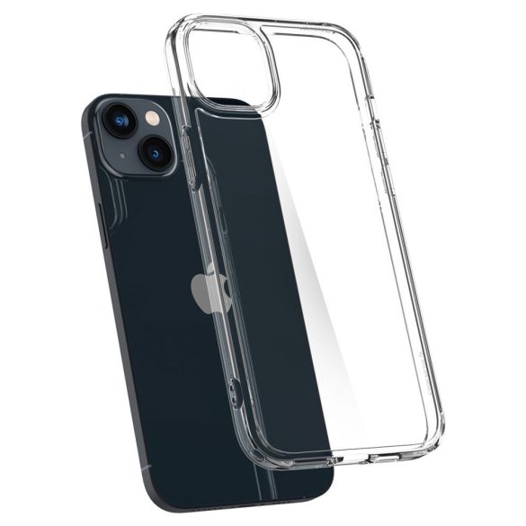 Apple iPhone 14 Plus, Műanyag hátlap védőtok + szilikon keret, Spigen Ultra Hybrid, átlátszó