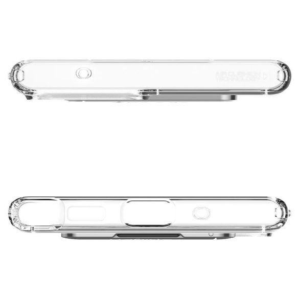 Apple iPhone 14 Plus, Műanyag hátlap védőtok + szilikon keret, kitámasztóval, Spigen Ultra Hybrid "S", átlátszó