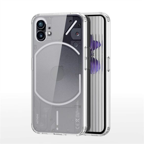 Nothing Phone 1, Műanyag hátlap védőtok + szilikon keret, Dux Ducis Clin, átlátszó