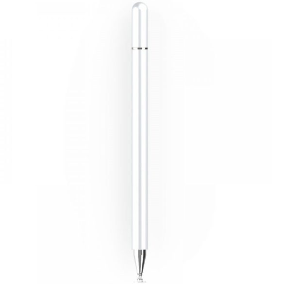 Univerzális toll, (bármilyen kapacitív kijelzőhöz), Charm Stylus Pen, feher/ezust