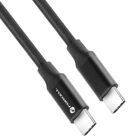 USB Type-C töltő- és adatkábel, USB Type-C, 100 cm, 5000 mA, 100W, gyorstöltés, PD, QC 4.0, 4K / 60 Hz felbontást támogatja, C391, fekete