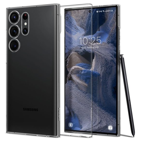 Samsung Galaxy S23 Ultra SM-S918, Műanyag hátlap védőtok, Spigen Airskin, ultravékony, átlátszó