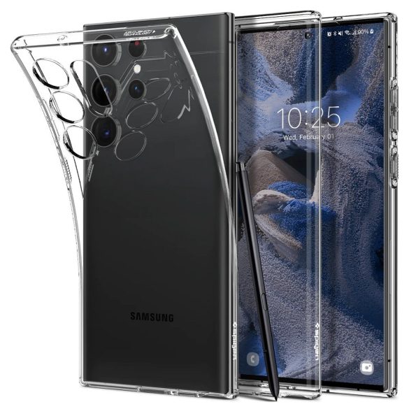 Samsung Galaxy S23 Ultra SM-S918, Szilikon tok, Spigen Liquid Crystal, átlátszó