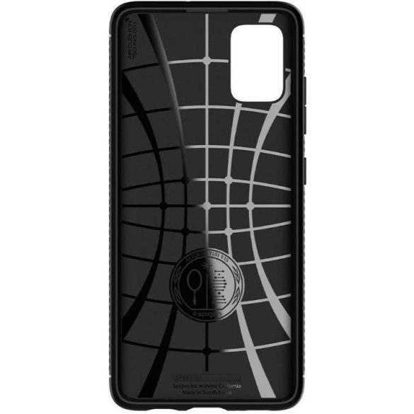 Samsung Galaxy S23 Plus SM-S916, Szilikon tok, Spigen Rugged Armor, karbon minta, fekete