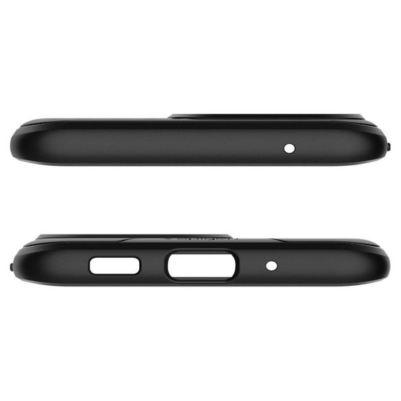Samsung Galaxy S23 SM-S911, Szilikon tok, Spigen Core Armor, karbon minta, fekete