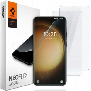 Samsung Galaxy S23 Plus SM-S916, Kijelzővédő fólia (az íves részre is!), Spigen Neo Flex Solid, Clear Prémium, 2 db / csomag