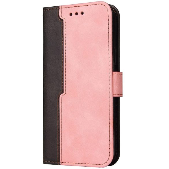 Apple iPhone 14, Oldalra nyíló tok, stand, kártyatartóval, kézpánttal, Wooze Colour Wallet, rózsaszín
